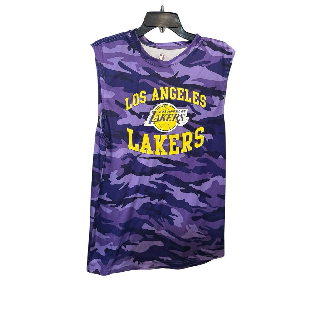 NBA Los Angeles Lakers #6 LeBron James Jersey Sleeveless Purple Camo Mens Medium